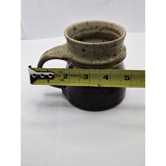Vintage Studio Art Pottery Handcrafted Green Drip Glazed Stoneware Mug - Picture 10 of 10